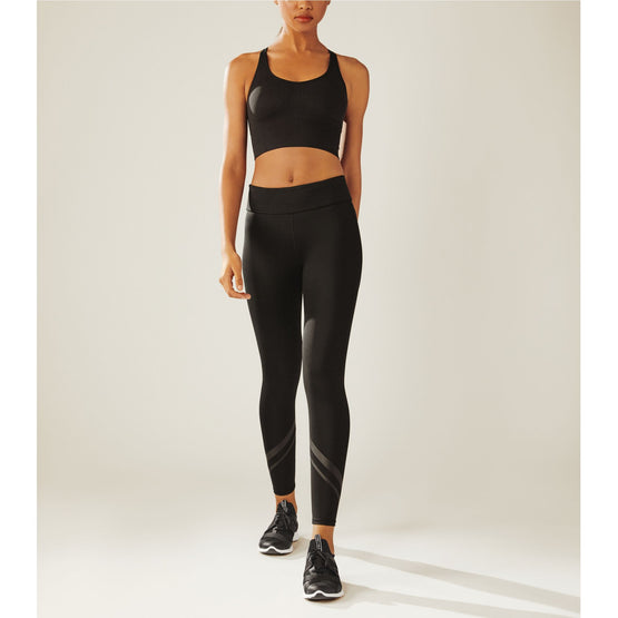 Women Side-Pocket Chevron Leggings - Sport Black