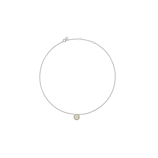 Women Icon Pavé Pendant Necklace - Tory Silver / Olive