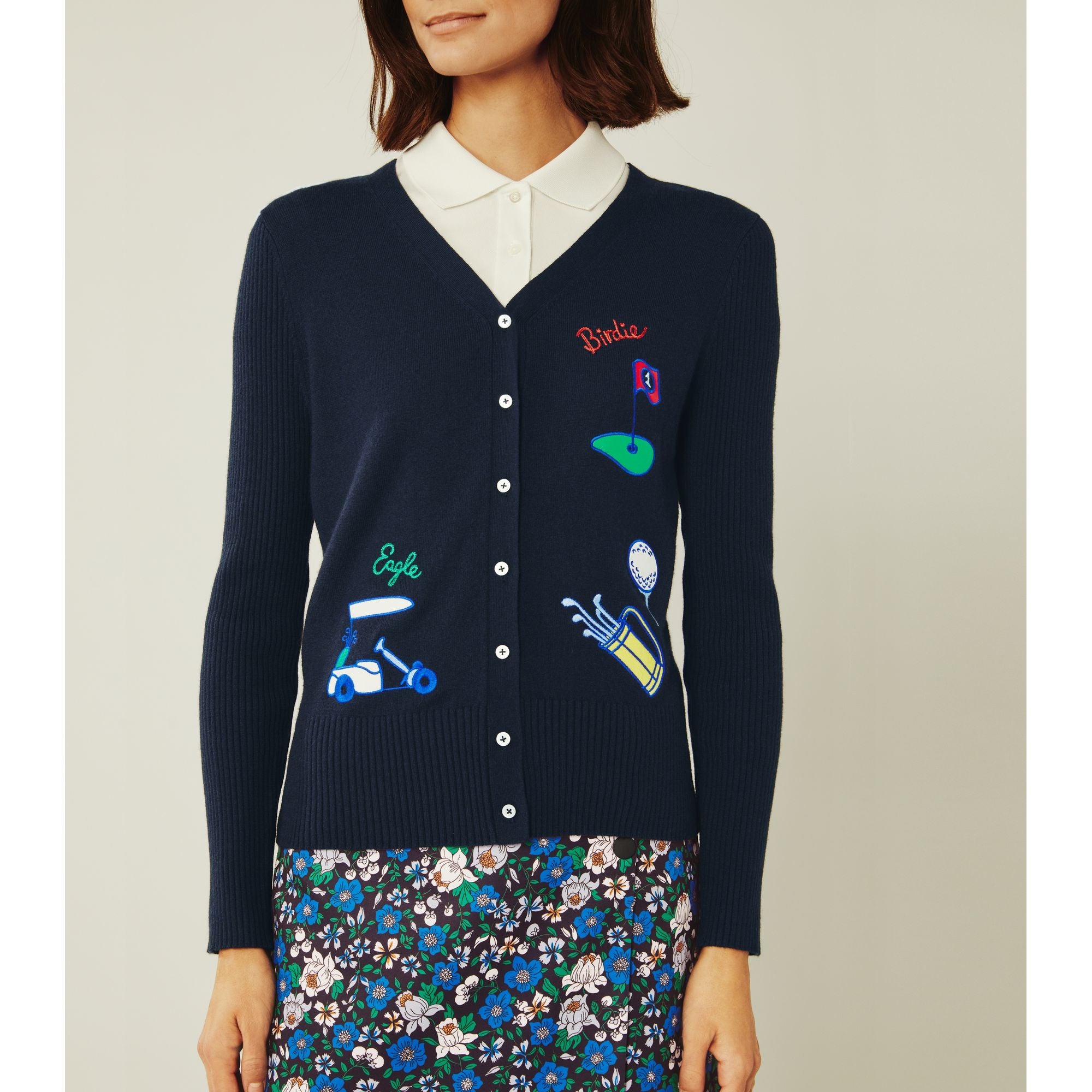 Women Performance Cashmere Fairway Cardigan - Tory Navy