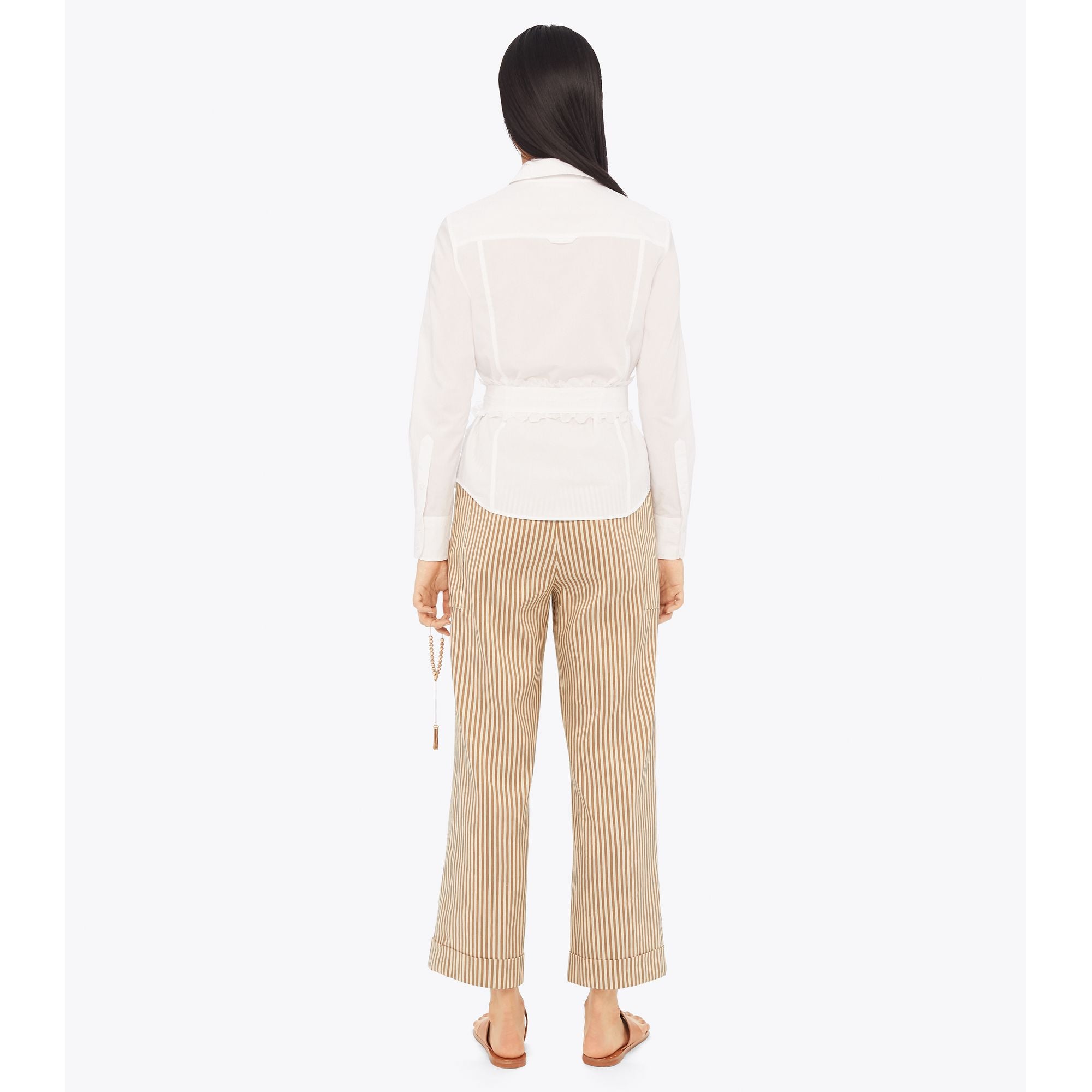 Women Scalloped Cotton Shirt - White