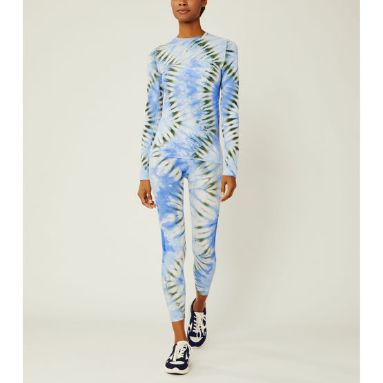 Women Tie-Dye Tissue-Seamless Long-Sleeve Top - Volley Blue Tie Dye