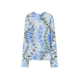Women Tie-Dye Tissue-Seamless Long-Sleeve Top - Volley Blue Tie Dye