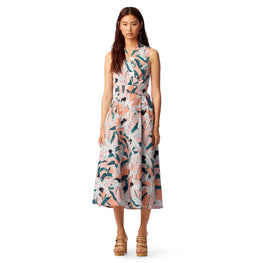 Women Printed Wrap Dress - Pink Desert Bloom