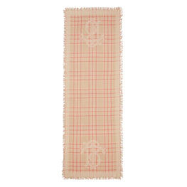 Women Logo Plaid Scarf - Light Sand