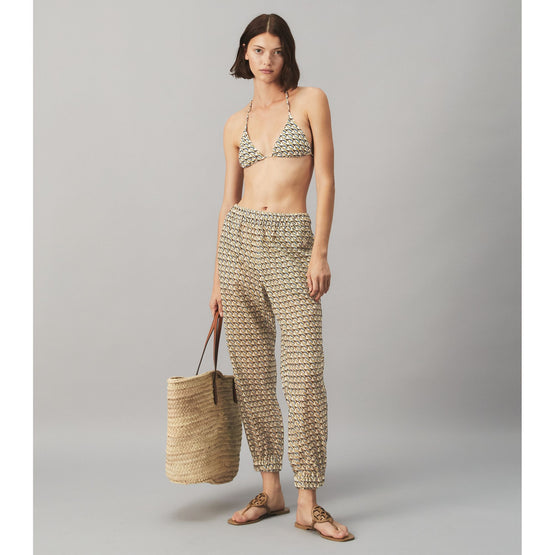 Women Printed Beach Pant - Curly Ribbon - Combo D
