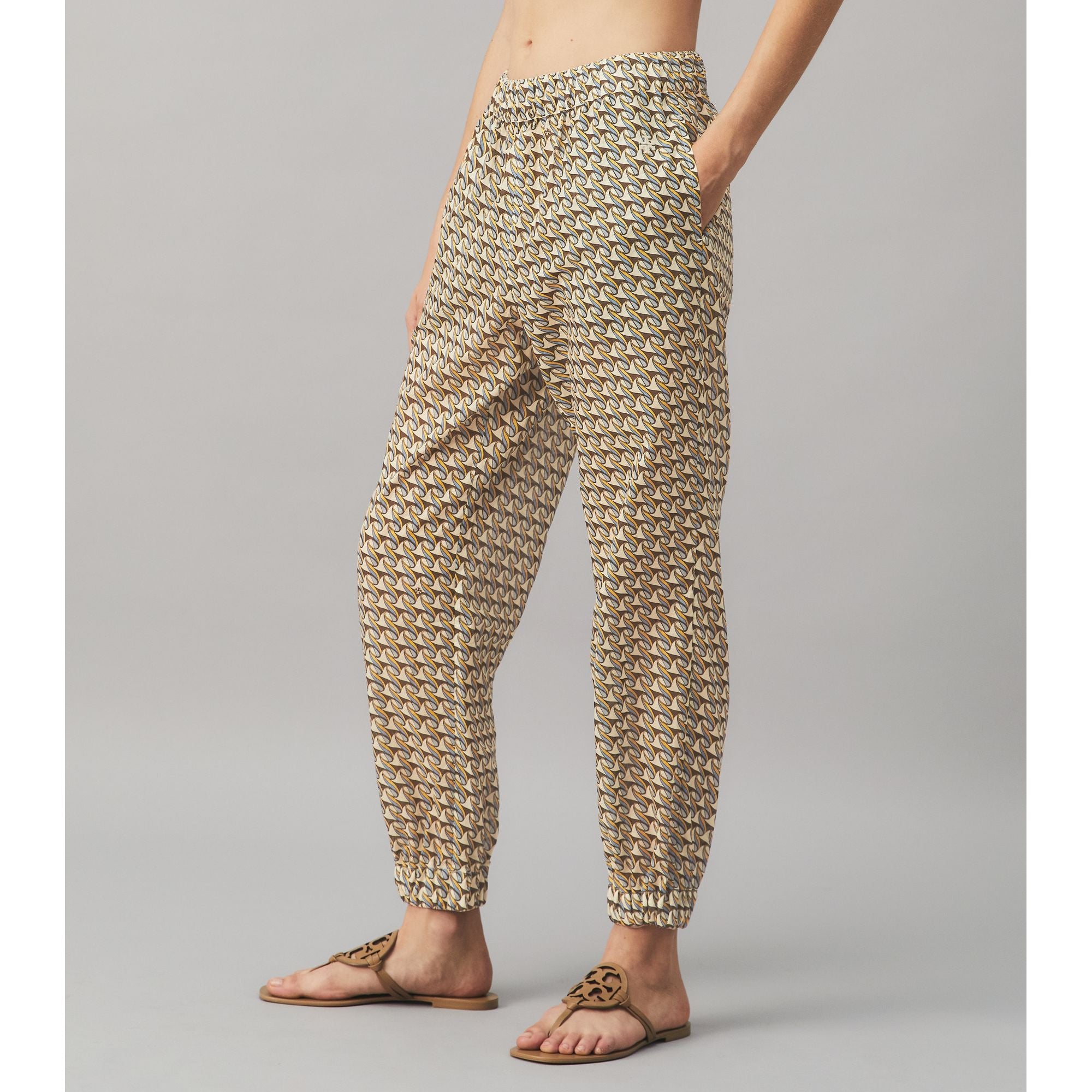 Women Printed Beach Pant - Curly Ribbon - Combo D