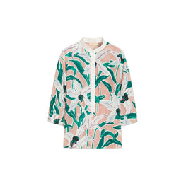 Women Button-Front Top - Pink Desert Bloom Devore