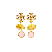 Women Roxanne Double-Drop Earring - Rolled Brass / Yellow / Pink