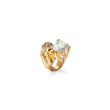Women Roxanne Statement Ring - Brass / Clear