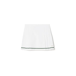 Women Tech Twill Pleated Tennis Skirt - Snow White / Evergreen
