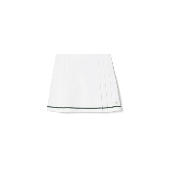 Women Tech Twill Pleated Tennis Skirt - Snow White / Evergreen
