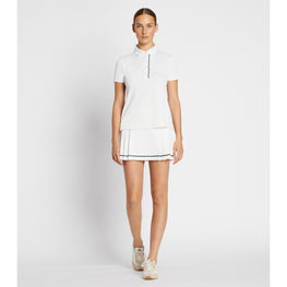 Women Tech Twill Pleated Tennis Skirt - Snow White / Evergreen