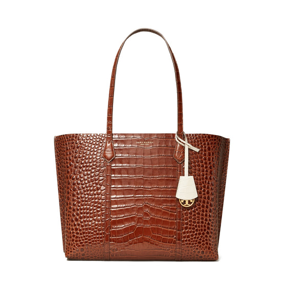 Women Perry Embossed Triple-Compartment Tote - Caffeine