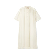 Women Floral Chiffon Short Sleeve Dress - New Ivory
