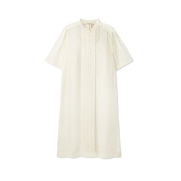Women Floral Chiffon Short Sleeve Dress - New Ivory