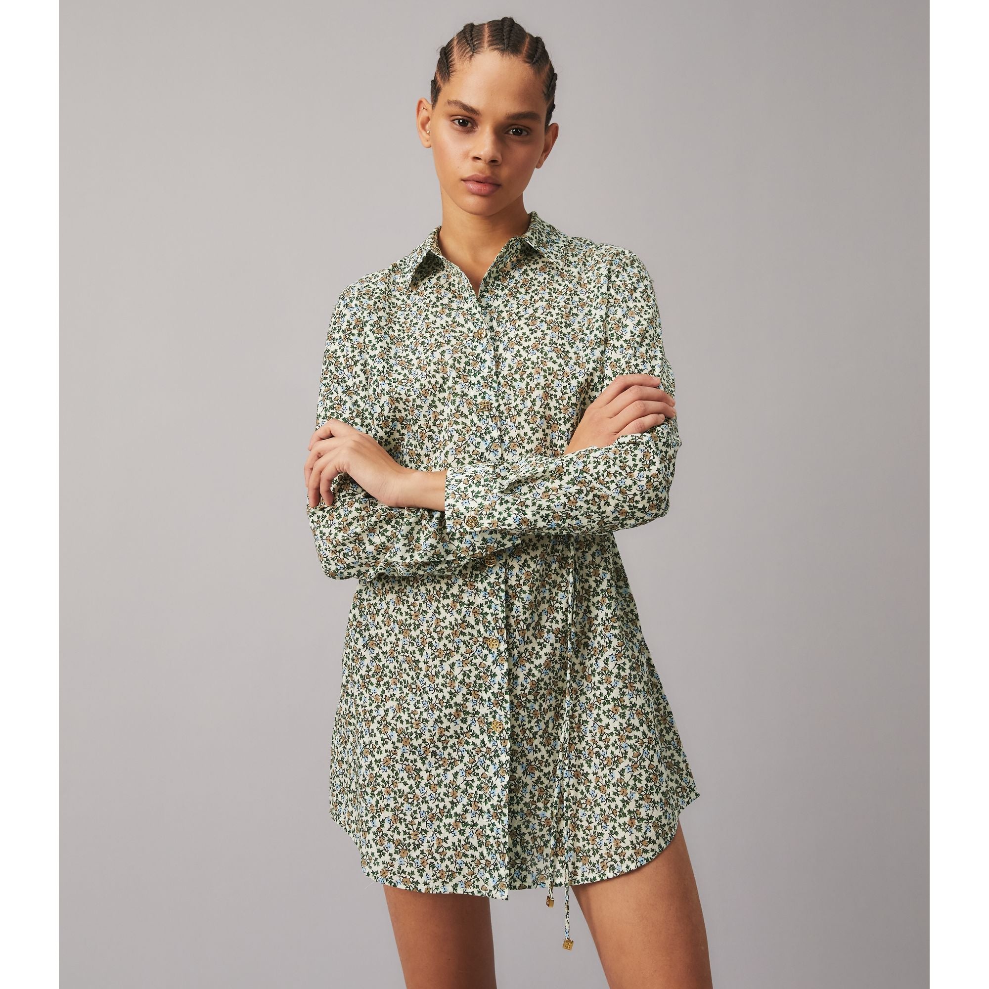 Women Brigitte Printed Beach Tunic - Starburst Ivy