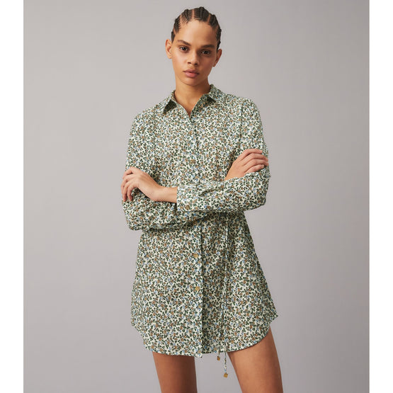 Women Brigitte Printed Beach Tunic - Starburst Ivy