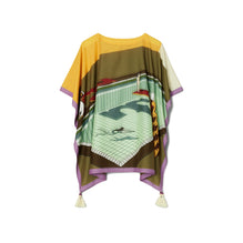 Women Printed Beach Caftan - Pelican Reef Mint
