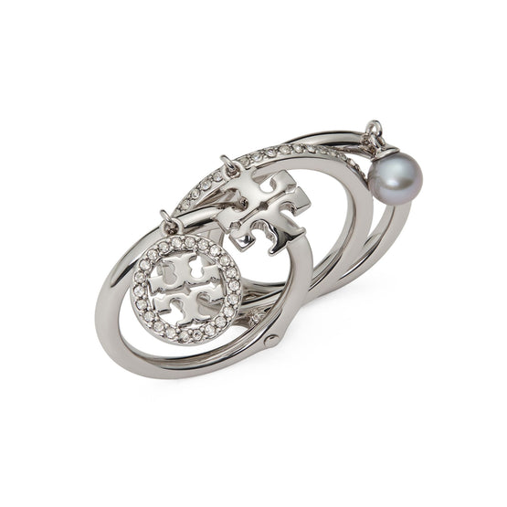 Women Miller Pave Charm Ring - Tory Silver / Crystal / Pearl
