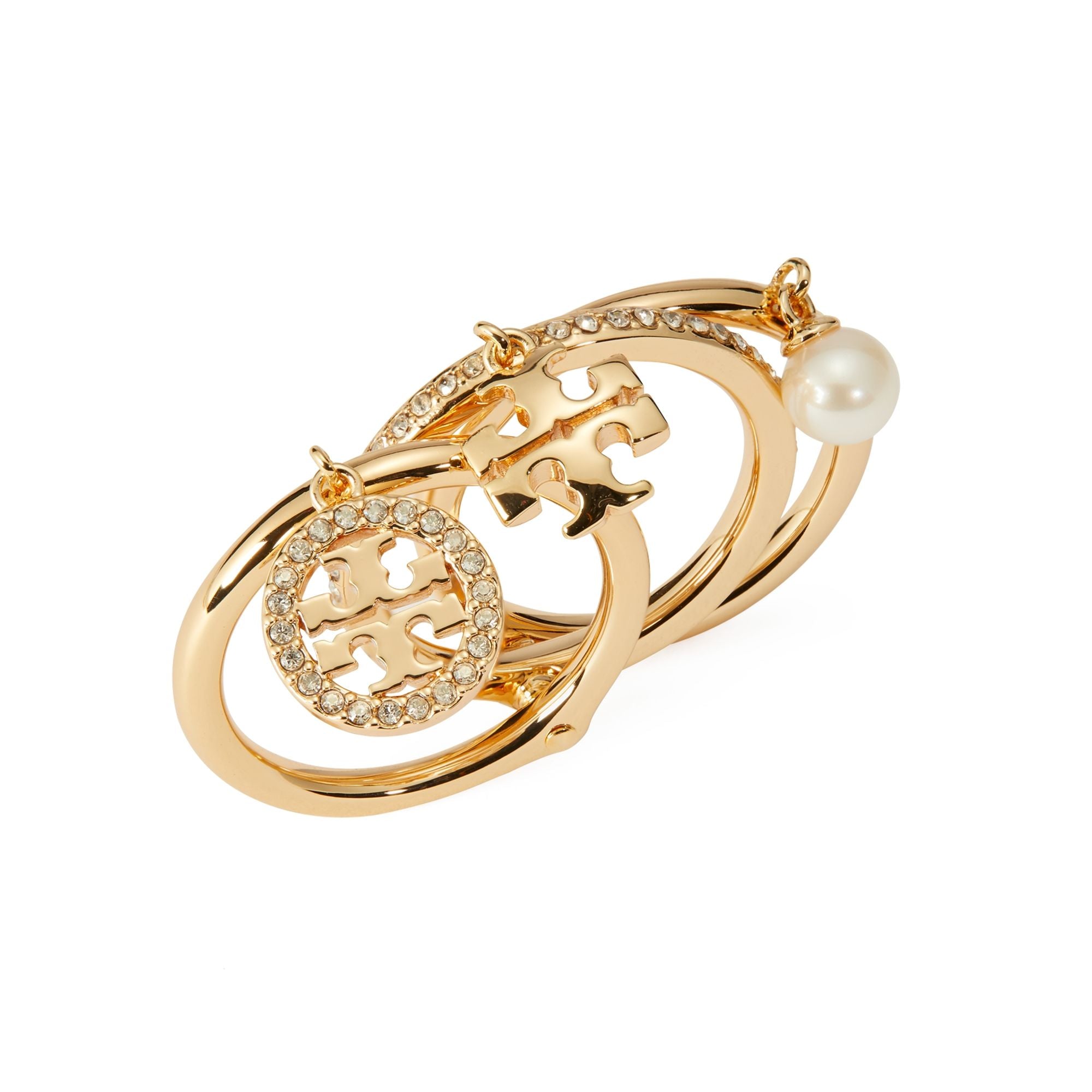 Women Miller Pave Charm Ring - Tory Gold / Crystal / Ivory