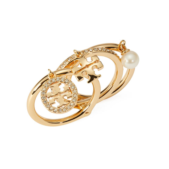 Women Miller Pave Charm Ring - Tory Gold / Crystal / Ivory