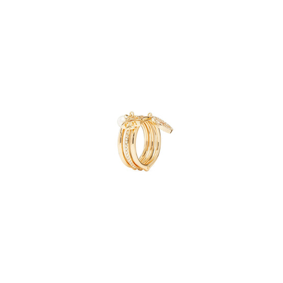 Women Miller Pave Charm Ring - Tory Gold / Crystal / Ivory
