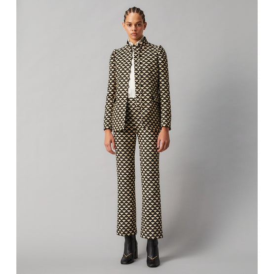 Women Triangle Geo Twill Crepe Jacket - Triangle Geo