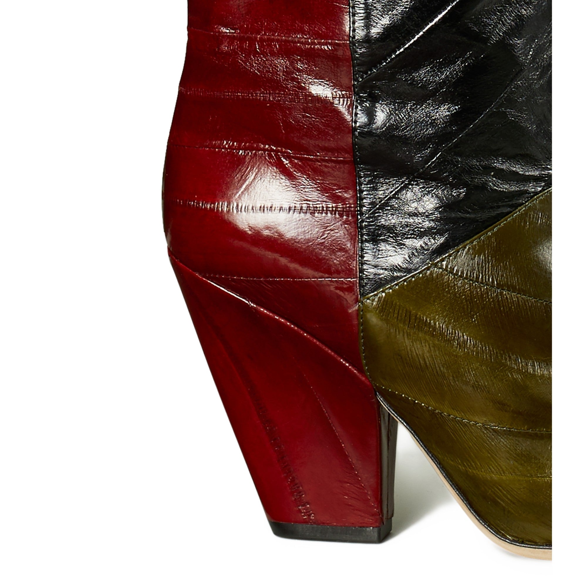 Women Lila 90Mm Knee Boot - Olive / Perfect Black / Wine