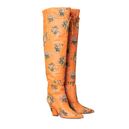 Women Lila 90Mm Embroidered Otk Scrunch Boot - Baked Terracotta
