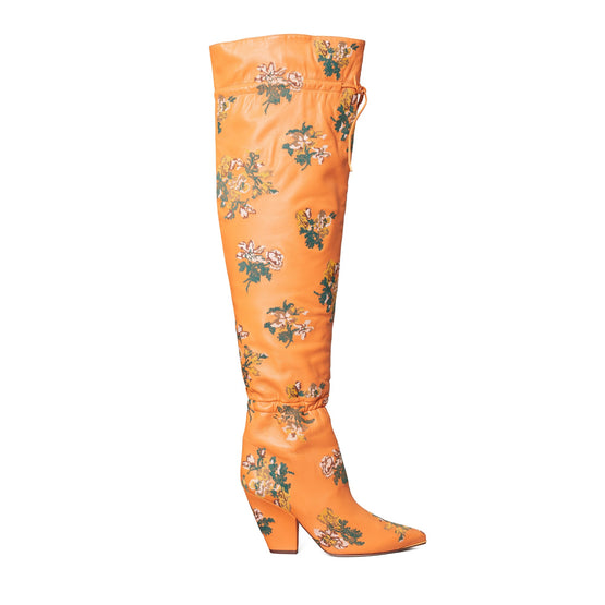 Women Lila 90Mm Embroidered Otk Scrunch Boot - Baked Terracotta