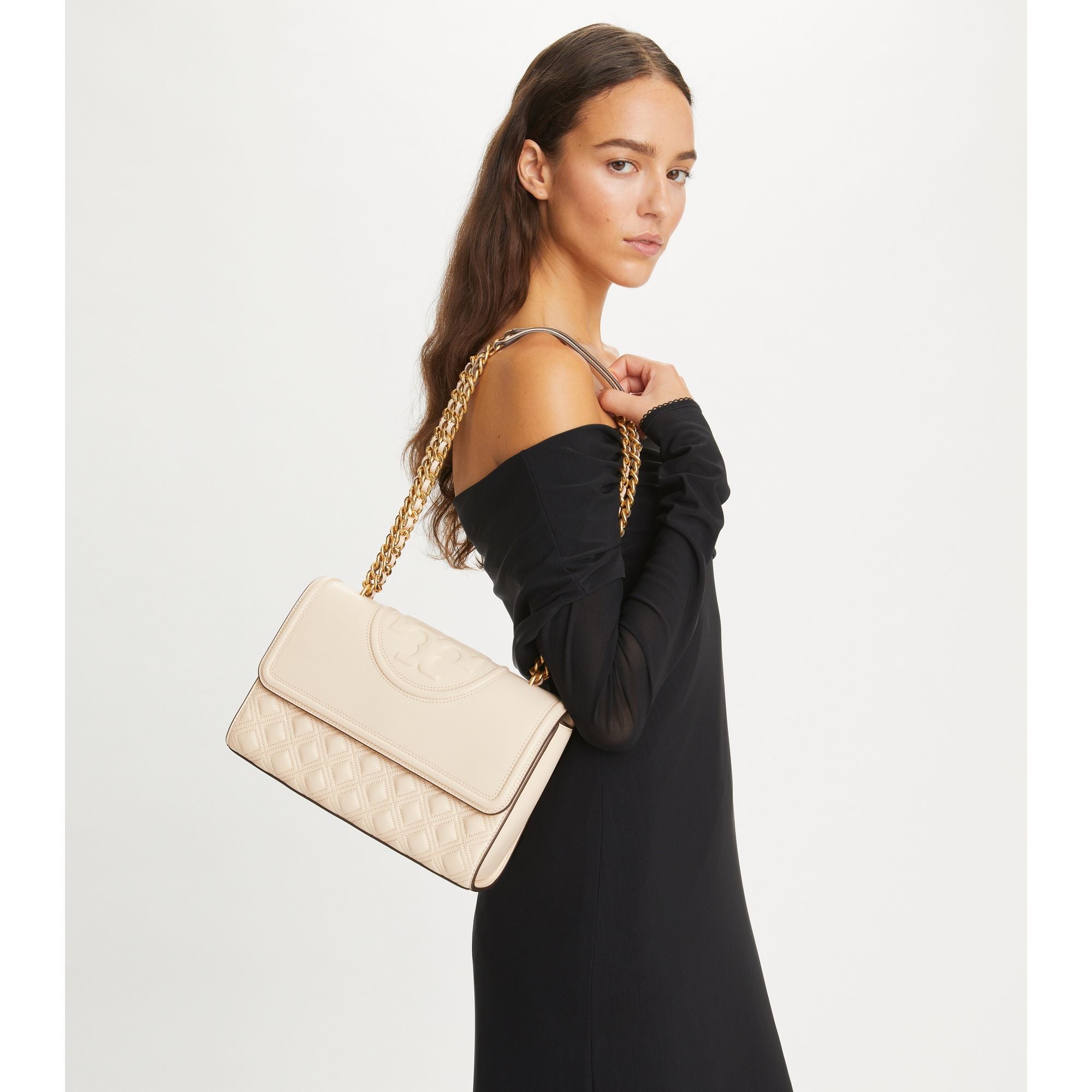 Women Fleming Convertible Shoulder Bag - New Cream