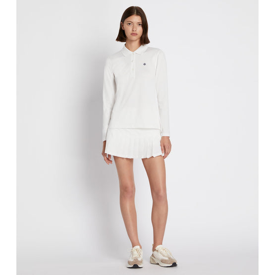 Women Classic Tech Pique Long-Sleeve Polo - Snow White