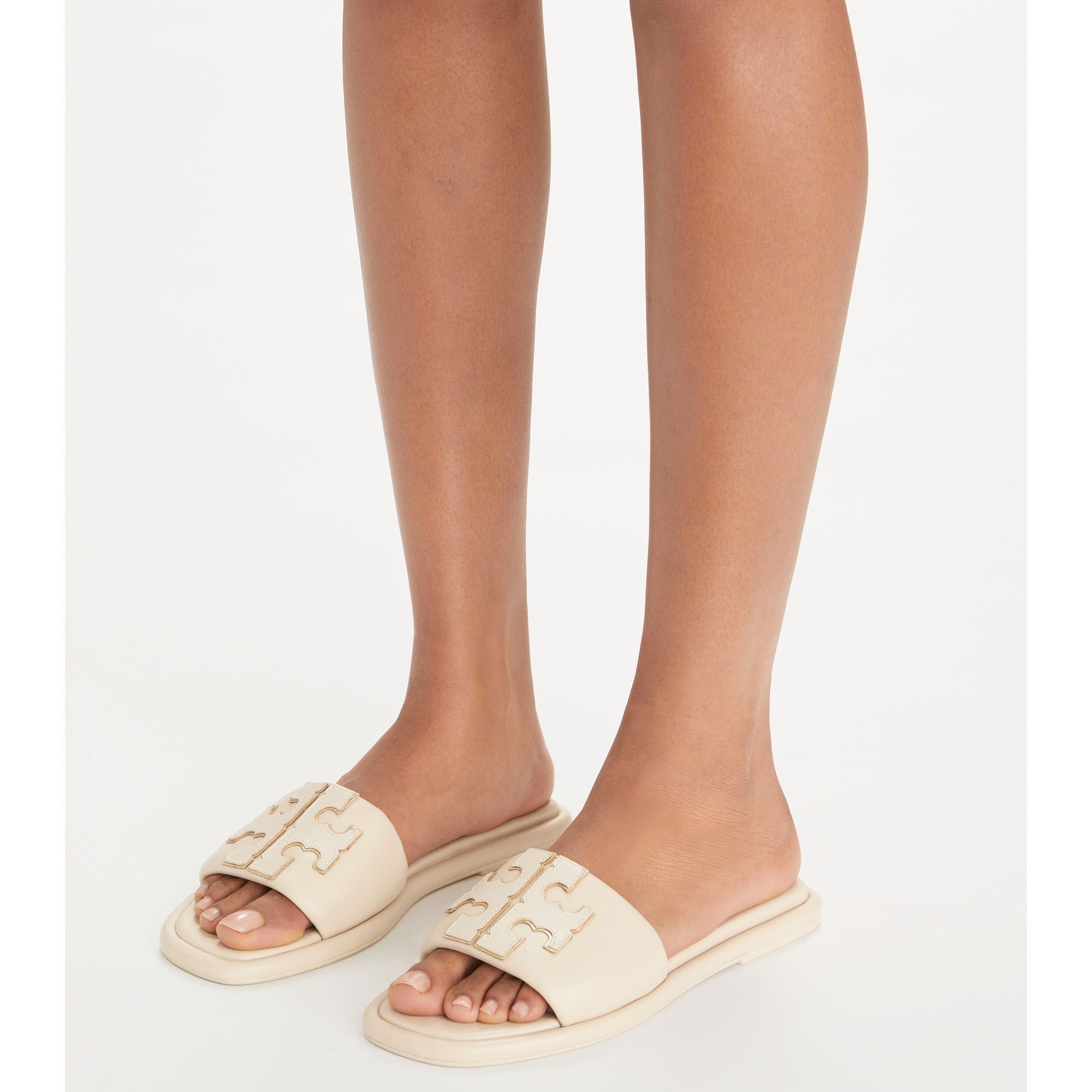 Women Double T Sport Slide - Dulce De Leche / Gold