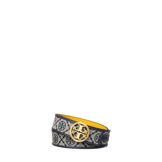 Women 1.5" T Monogram Jacquard Belt - Tory Navy