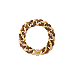 Women Roxanne Wood Statement Necklace - Rolled Brass / Wood