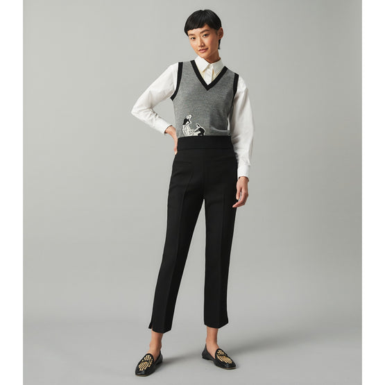 Women Twill Crepe Pant - Black