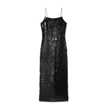 Women Sequin Slip Dress - Dark Scarlet