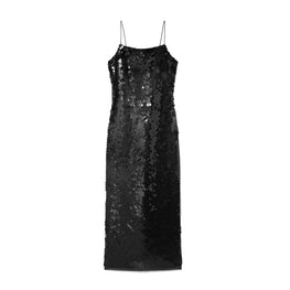Women Sequin Slip Dress - Dark Scarlet