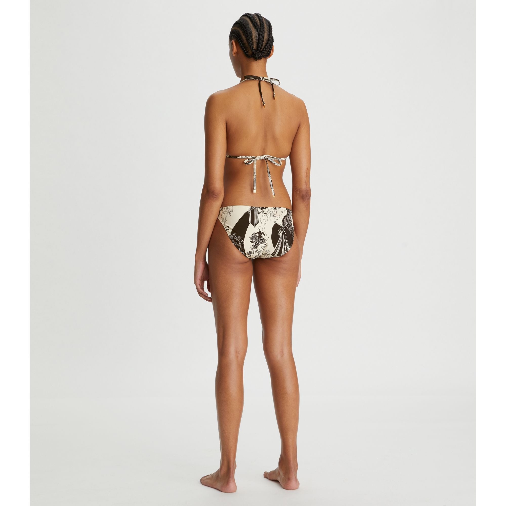 Women Printed Bikini Bottom - French Cream Muse