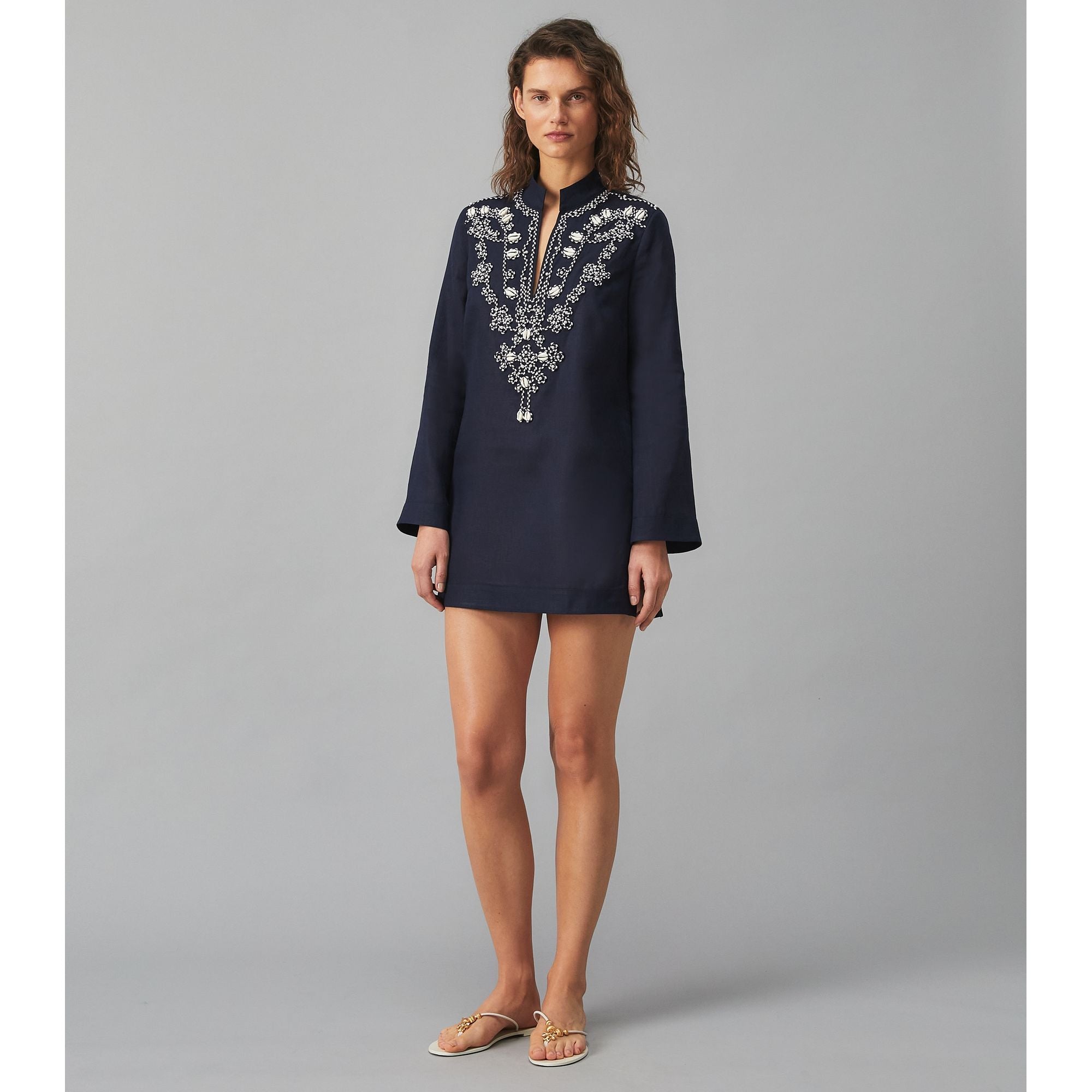 Women Embellished Tunic - Tory Navy