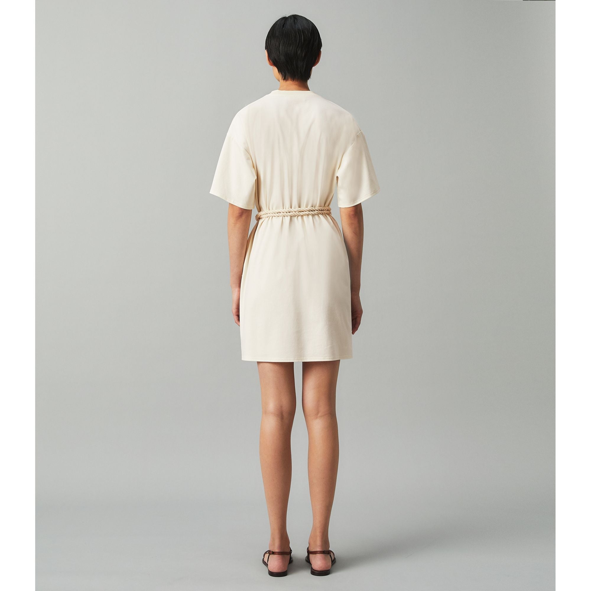Women Embellished Logo T-Shirt Dress - New Ivory