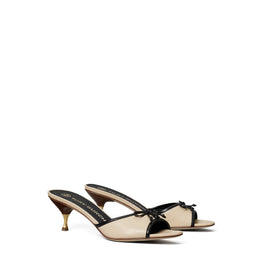 Women Tory Charm Kitten Heel Sandal - Dulce De Leche / Perfect Black