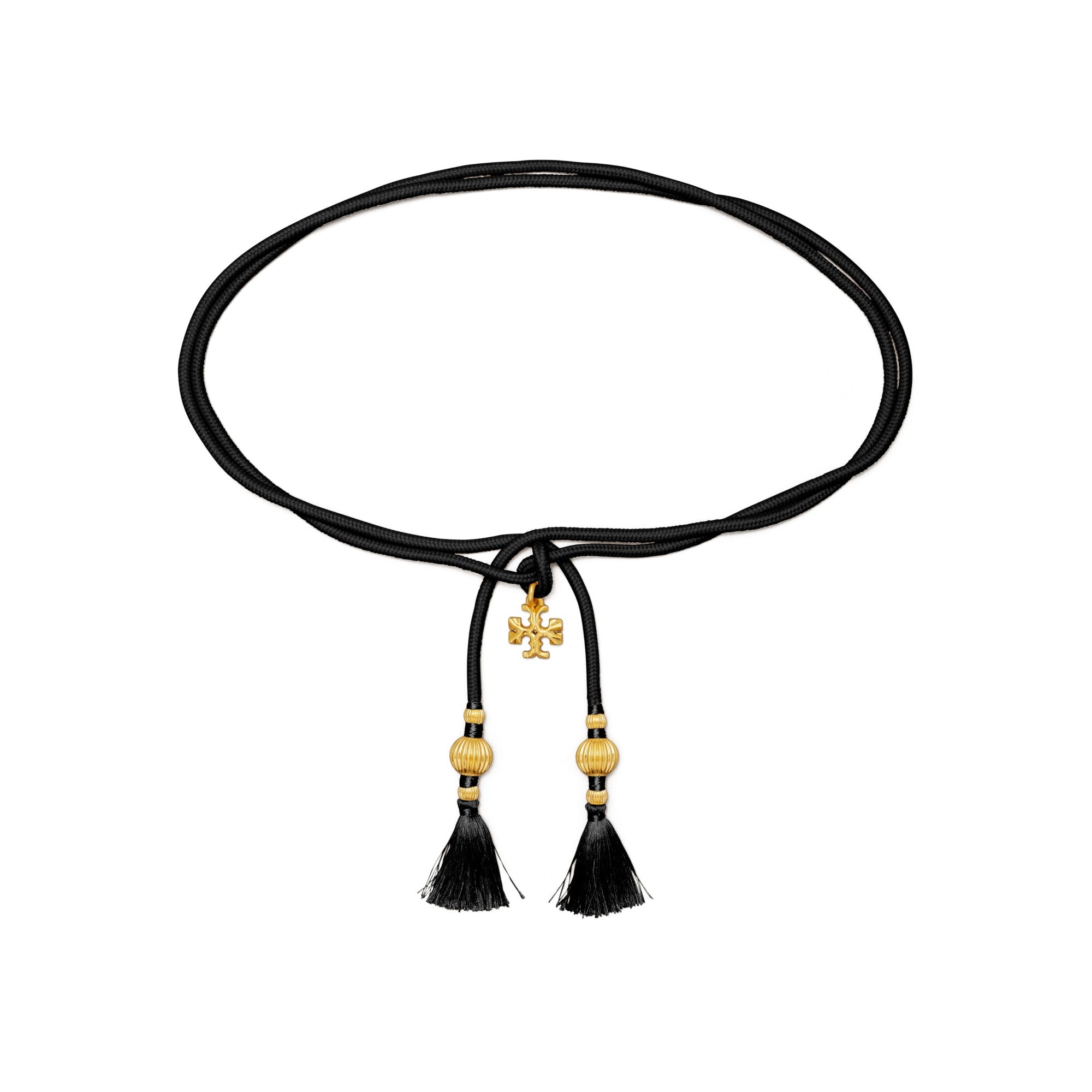 Women Cording Tie Belt - Black