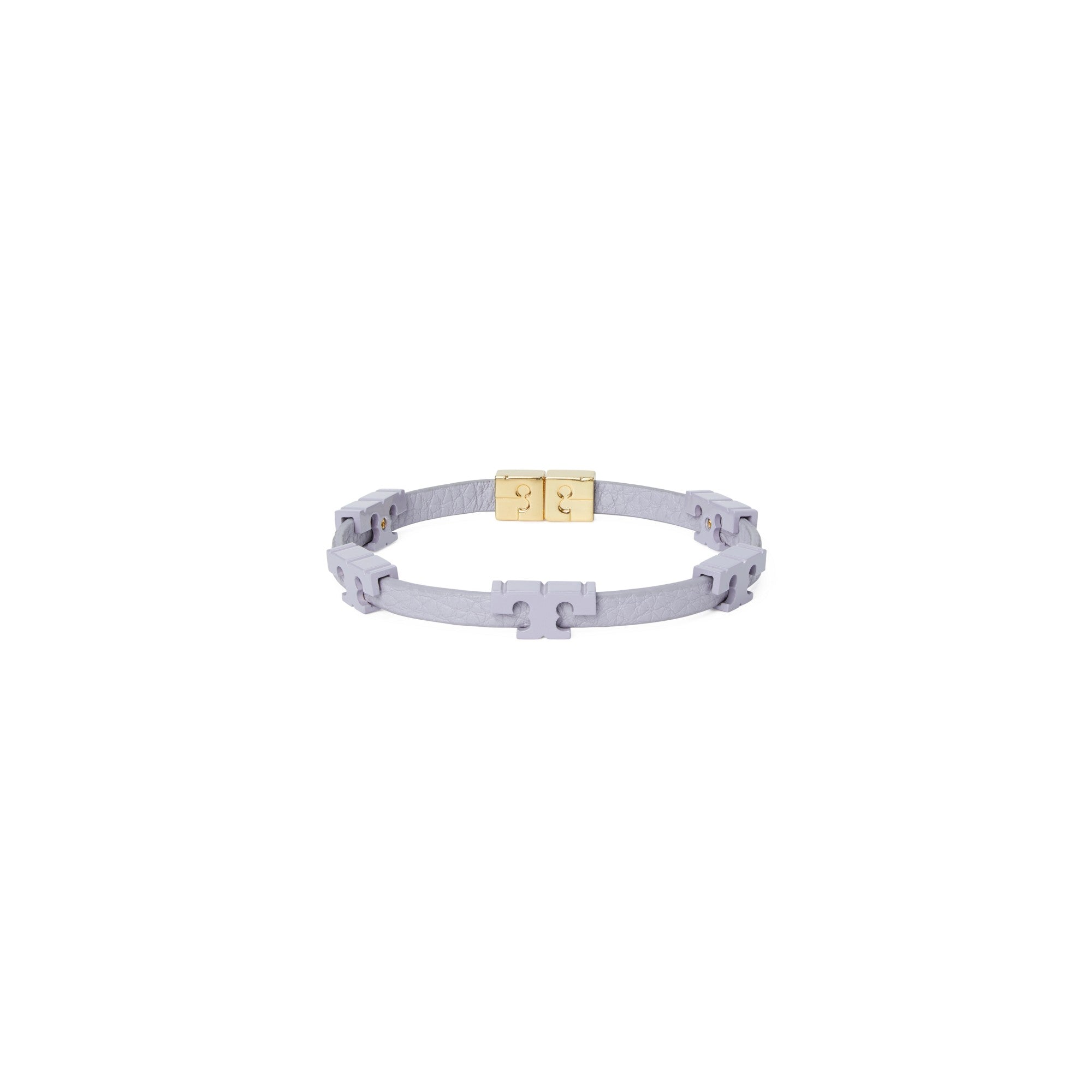 Women Serif-T Stackable Powder Coated Bracelet - Tory Gold / Cloud Blue