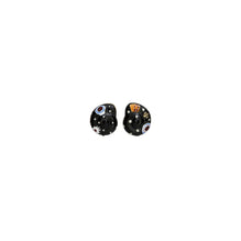 Women Shell Stud Earring - Rolled Brass / Black / Multi