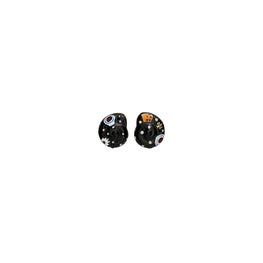 Women Shell Stud Earring - Rolled Brass / Black / Multi