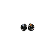 Women Shell Stud Earring - Rolled Brass / Black / Multi