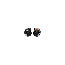 Women Shell Stud Earring - Rolled Brass / Black / Multi