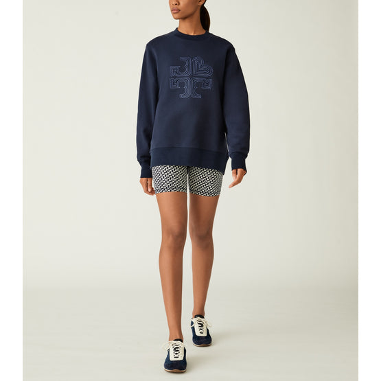 Women French Terry Logo Crew - Tory Navy