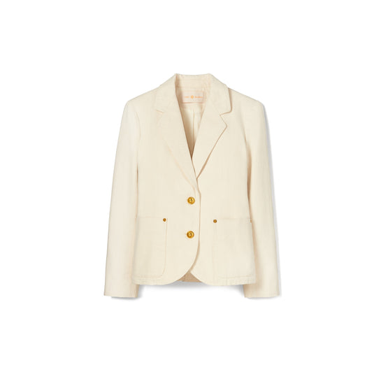 Women Denim Blazer - Natural